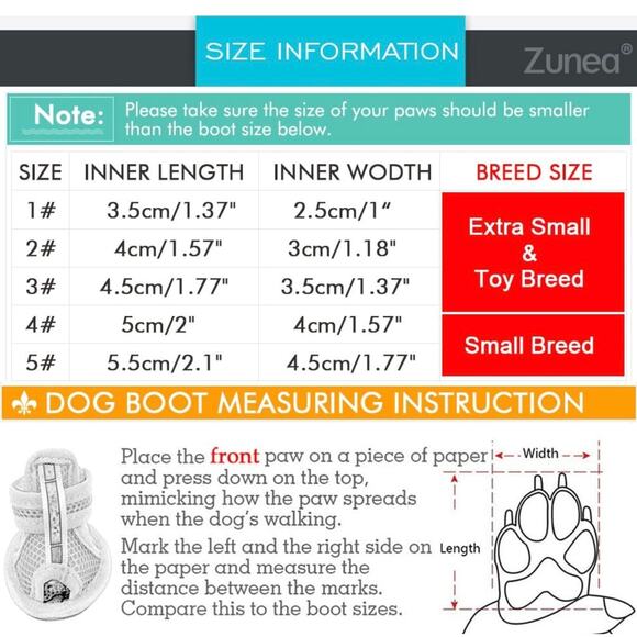 Zunea Small Toy Dog Mesh Shoes NEW - Picture 4 of 4